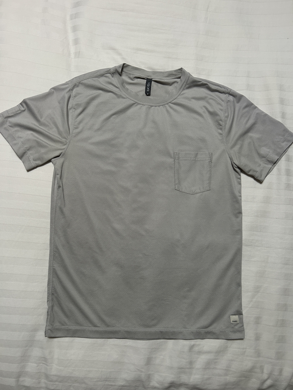 Vuori Light Gray Short Sleeve Pocket Tee